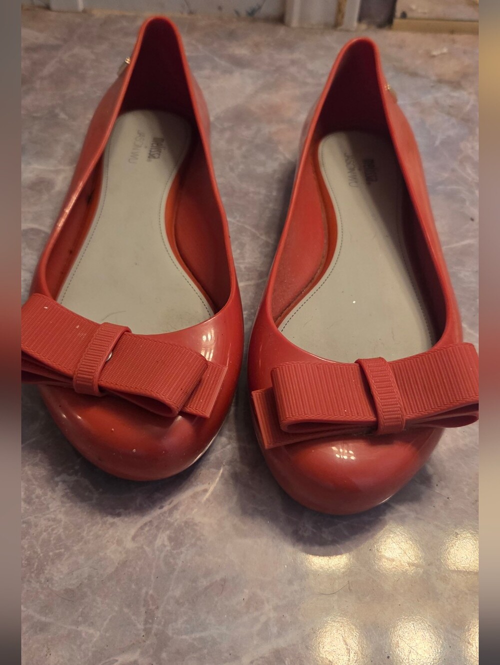 Melissa Red Bow Jelly Flats